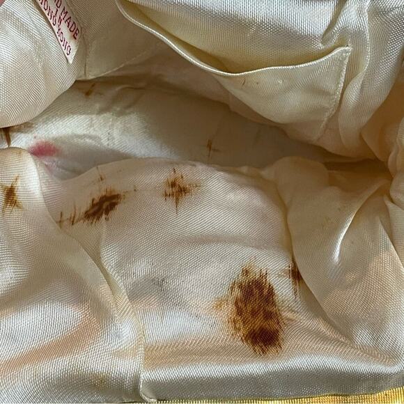 Vintage sequined beaded mini bag gold chain strap kiss lock - Picture 5 of 5